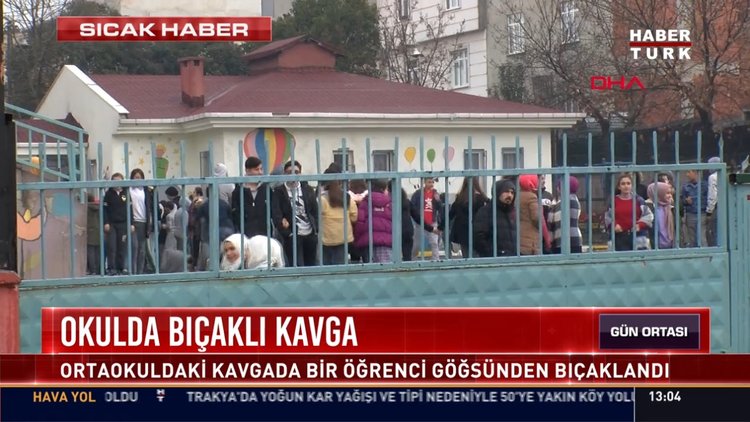 Okulda bıçaklı kavga: Ortaokuldaki kavgada bir öğrenci göğsünden bıçaklandı