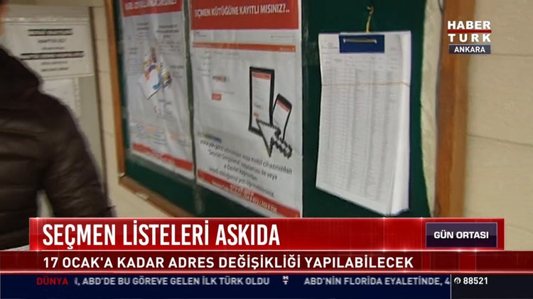 Seçmen listeleri askıda: 17 Ocak'a kadar adres değişikliği yapılabilecek