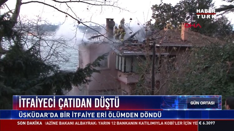 İtfaiyeci çatıdan düştü: Üsküdar'da bir itfaiye eri ölümden döndü