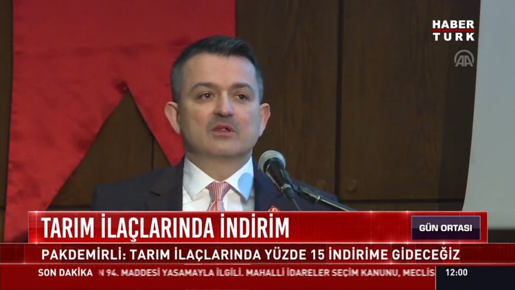 Tarım ilaçlarında indirim: Pakdemirli: Tarım ilaçlarında yüzde 15 indirime gideceğiz
