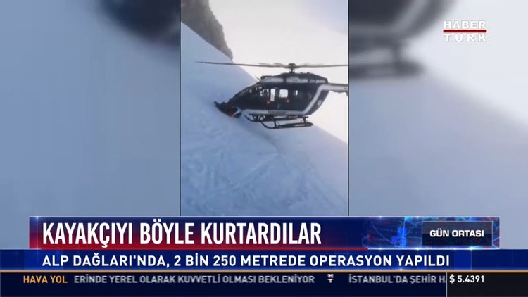 Kayakçıyı böyle kurtardılar: Alp Dağları'nda, 2 bin 250 metrede operasyon yapıldı