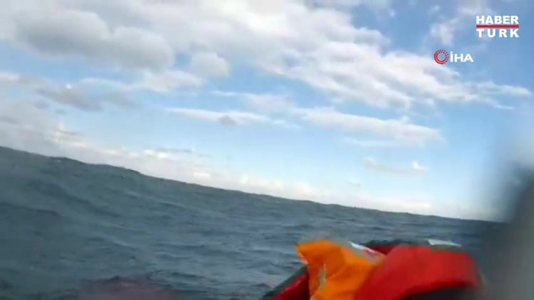 Samsun'da batan geminin mürettebatı böyle kurtarıldı