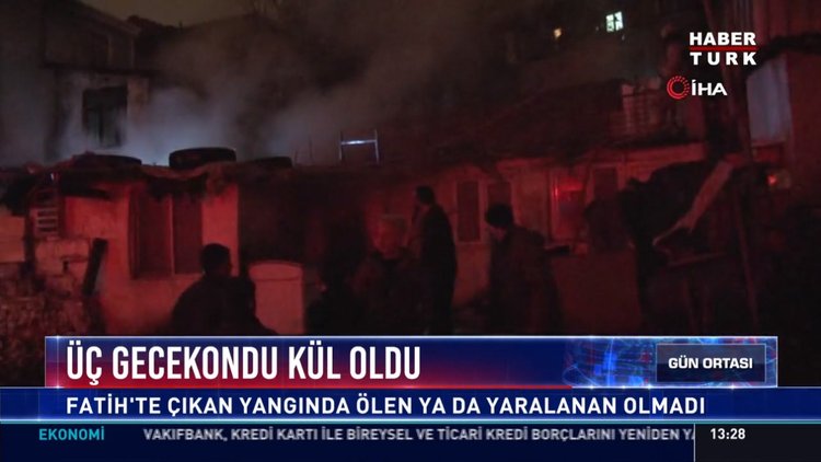 Üç gecekondu kül oldu: Fatih'te çıkan yangında ölen ya da yaralanan olmadı