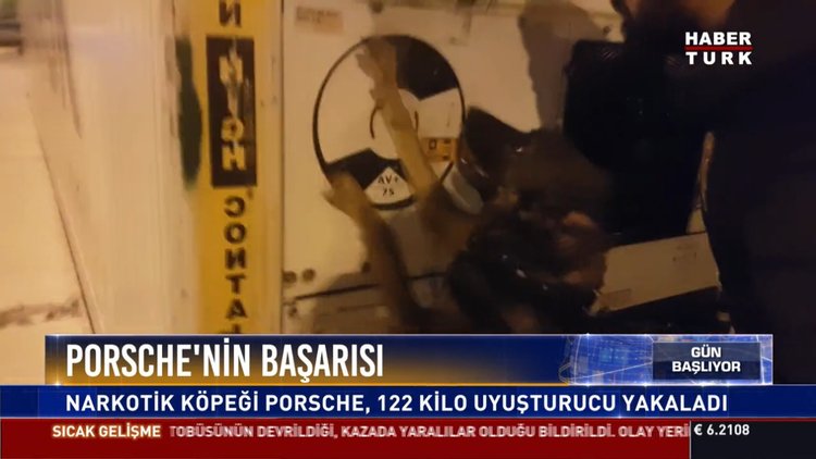 Porsche'nin başarısı: Narkotik köpeği Porsche 122 kilo uyuşturucu yakaladı