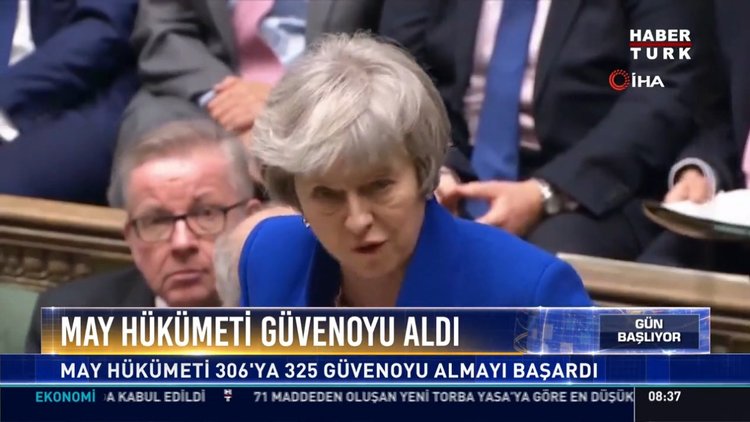 May hükümeti güvenoyu aldı: May hükümeti 306'ya 325 güvenoyu almayı başardı