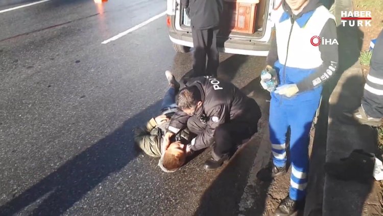 Yayaya çarpan sürücü üzüntüden bayıldı!