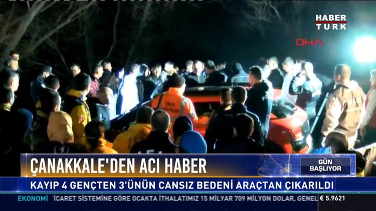Çanakkale'den acı haber: Kayıp 4 gençten 3'ünün cansız bedeni araçtan çıkarıldı