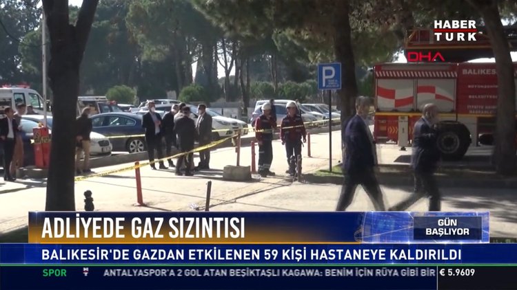 Adliyede gaz sızıntısı: Balıkesir'de gazdan zehirlenen 59 kişi hastaneye kaldırıldı