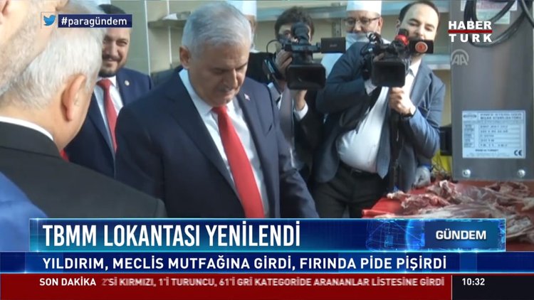 TBMM lokantası yenilendi: Yıldırım, Meclis mutfağına girdi, fırında pide pişirdi