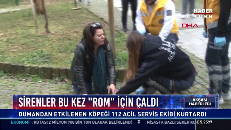 Sirenler bu kez ''Rom'' için çaldı: Dumandan etkilenen köpeği 112 acil servis ekibi kurtardı