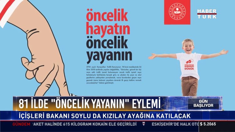 81 İlde ''Öncelik Yayanın'' eylemi: İçişleri Bakanı Soylu da kızılay ayağına katılacak