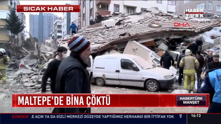 Kartal - Maltepe'de 6 katlı bina çöktü! Olay yerine çok sayıda ekip sevk edildi