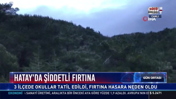 Hatay'da Şiddetli fırtına: 3 İlçede okullar tatil edildi, fırtına hasara neden oldu