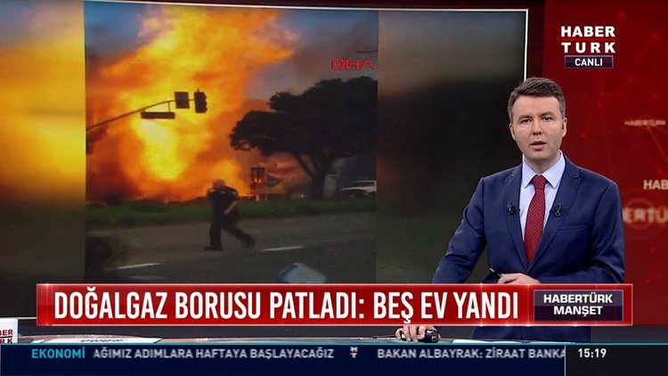 Doğalgaz borusu patladı: Beş ev yandı