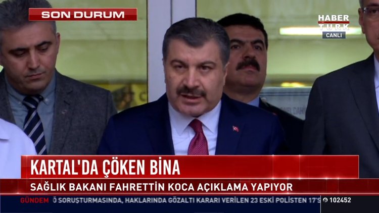 Kartal'da çöken bina: Sağlık Bakanı Fahrettin Koca açıklama yapıyor