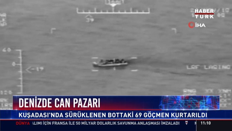 Denizde can pazarı: Kuşadası'nda sürüklenen bottaki 69 göçmen kurtarıldı