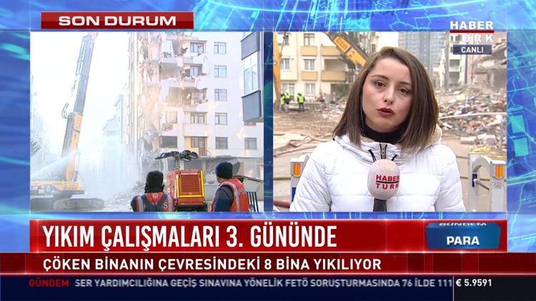 Yıkım çalışmaları 3. gününde: Çöken binanın çevresindeki 8 bina yıkılıyor