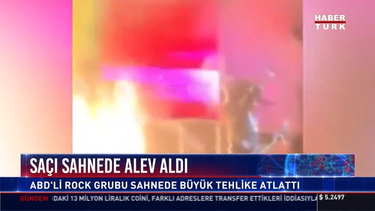 Saçı sahnede alev aldı: ABD'li rock grubu sahnede büyük tehlike atlattı