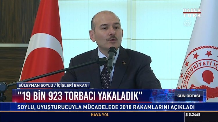 "19 bin 923 torbacı yakaladık": Soylu, uyuşturucuyla mücadelede 2018 rakamlarını açıkladı