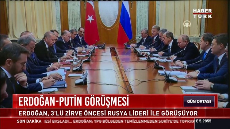 Erdoğan-Putin görüşmesi: Erdoğan, 3'lü zirve öncesi Rusya lideri ile görüşüyor