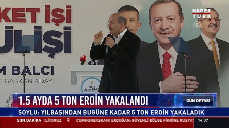 1.5 ayda 5 ton eroin yakalandı: Soylu: Yılbaşından bugüne kadar 5 ton eroin yakaladık