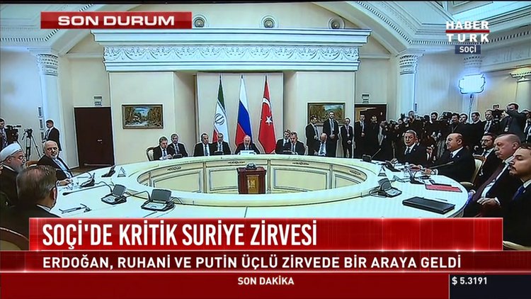 Soçi'de kritik Suriye zirvesi: Erdoğan, Ruhani ve Putin zirvede bir araya geldi