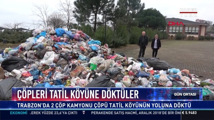 Çöpleri tatil köyüne döktüler: Trabzon'da 2 çöp kamyonu tatil köyünün yoluna döktü