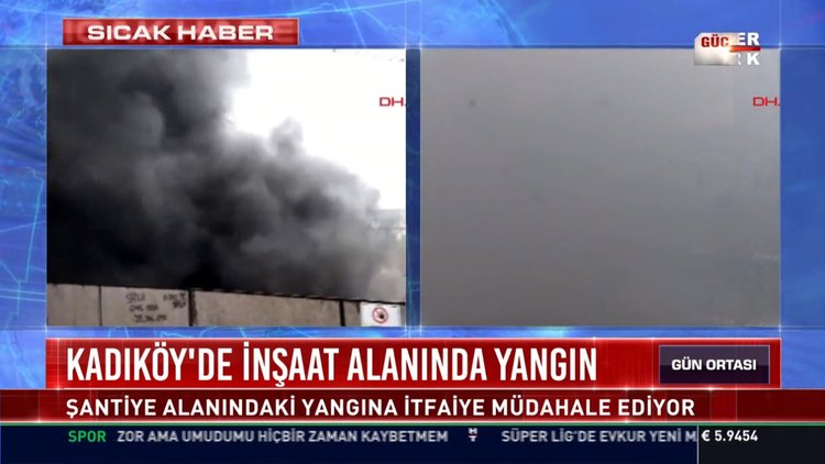 Kadıköy'de inşaat alanında yangın: Şantiye alanındaki yangına itfaiye müdahele ediyor
