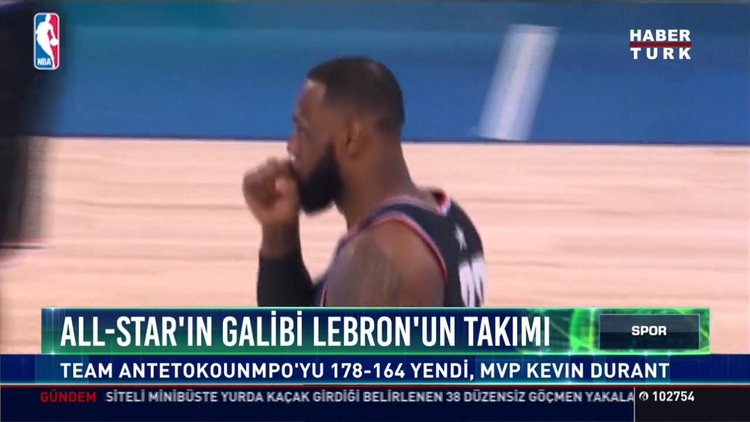 All-Star'ın galibi Lebron'un takımı: Team Antetokounmpo'yu 178-164 yendi, MVP Kevın Durant