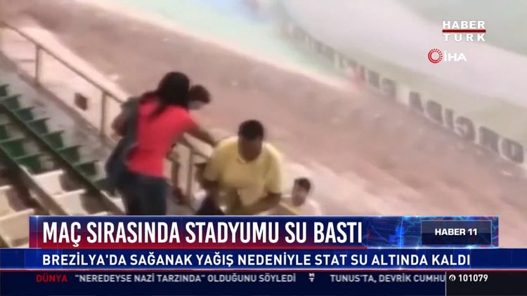 Maç sırasında stadyumu su bastı: Brezilya'da sağanak yağış nedeniyle stat su altında kaldı
