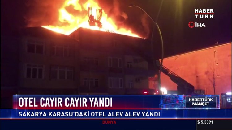 Otel cayır cayır yandı: Sakarya Karasu'daki otel alev alev yandı