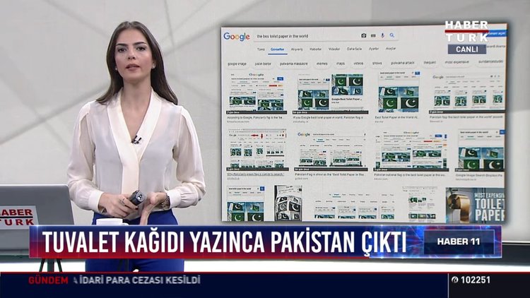 Tuvalet kağıdı yazınca Pakistan çıktı: Google'da tuvalet kağıdı arayınca Pakistan Bayrağı çıktı