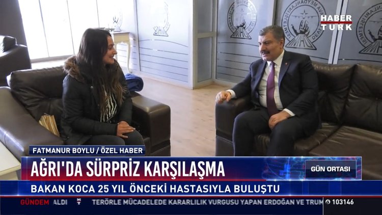 Ağrı'da sürpriz karşılaşma: Bakan Koca 25 yıl önceki hastasıyla buluştu