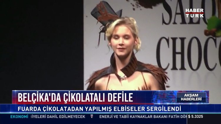 Belçika'da çikolatalı defile: Fuarda çikolatadan yapılmış elbiseler sergilendi