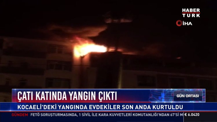 Çatı katında yangın çıktı: Kocaeli'deki yangında evdekiler son anda kurtuldu