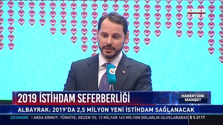 2019 İstihdam seferberliği: Albayrak: 2019'da 2,5 milyon yeni istihdam sağlanacak