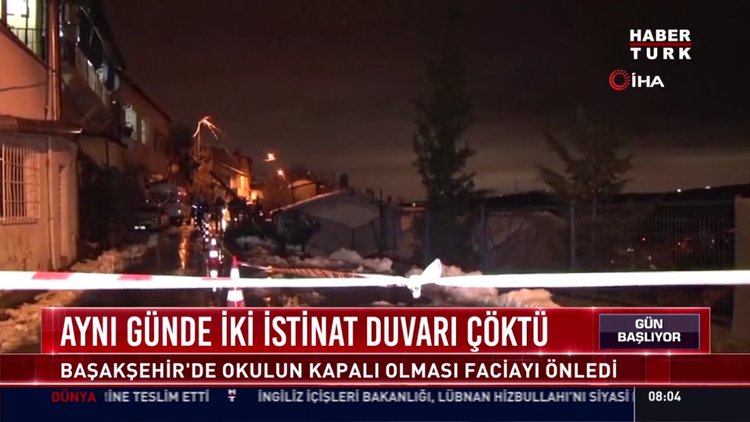 Aynı günde iki istinat duvarı çöktü: Başakşehir'de okulun kapalı olması faciayı önledi