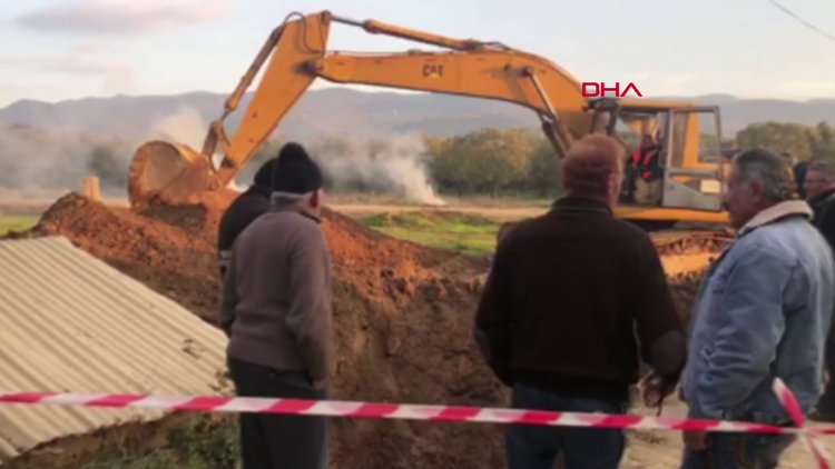 İznik'te yol çalışması sırasında lahit bulundu