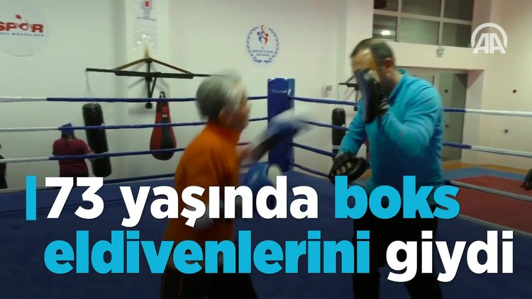 73 yaşında boks eldivenlerini giydi