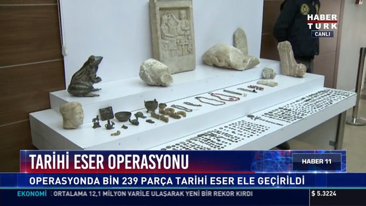 Tarihi eser operasyonu: Operasyonda bin 239 parça tarihi eser ele geçirildi