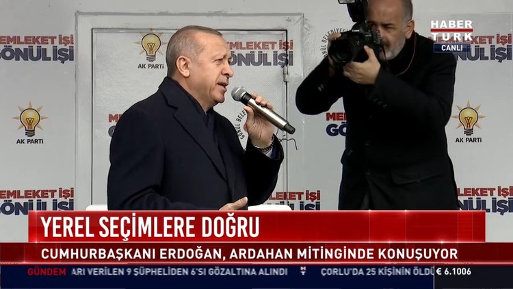 Yerel seçimlere doğru: Cumhurbaşkanı Erdoğan, Ardahan Mitinginde konuşuyor