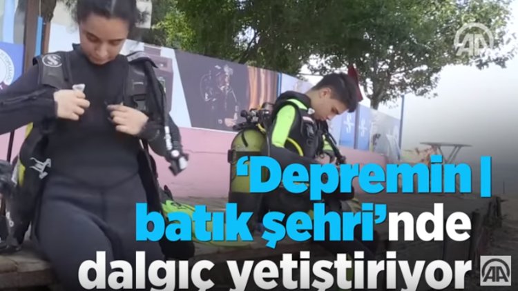 Depremin batık şehrinde arama kurtarma dalgıçları yetiştiriyor