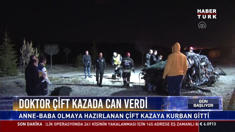 Doktor çift kazada can verdi
