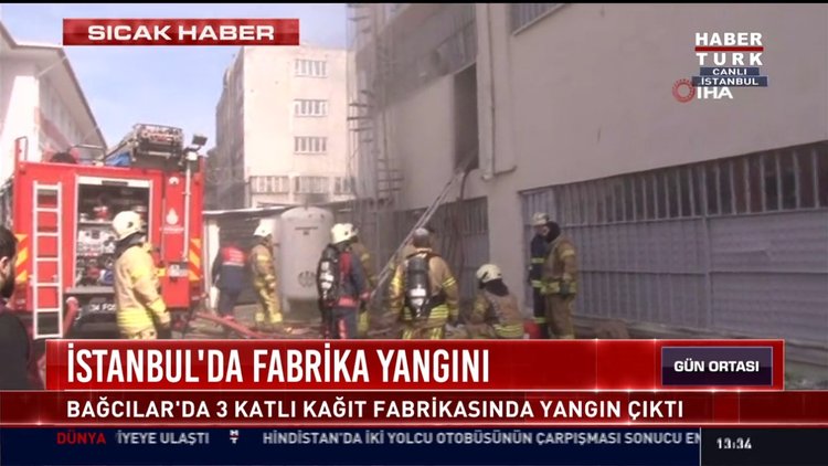 İstanbul'da fabrika yangını: Bağcılar'da 3 katlı kağıt fabrikasında yangın çıktı