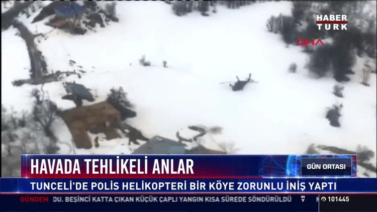 Tunceli'de polis helikopteri teknik arıza nedeniyle zorunlu iniş yaptı