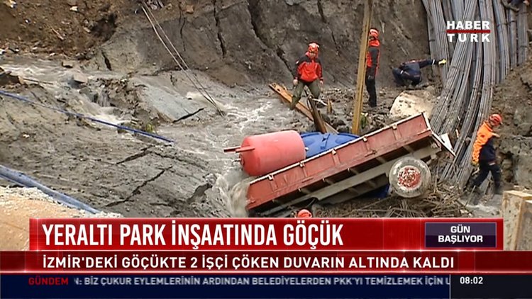 Yeraltı park inşaatında göçük: İzmir'deki göçükte 2 işçi çöken duvarın altında kaldı