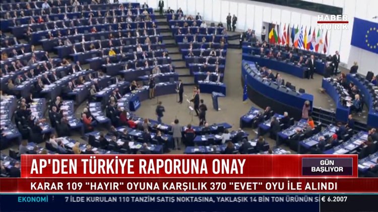 AP'den Türkiye raporuna onay: Karar 109 "hayır" oyuna karşılık 370 "evet" oyu ile alındı