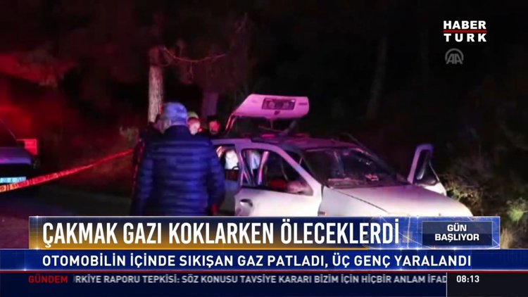 Çakmak gazı koklarken öleceklerdi: Otomobilin içinde sıkışan gaz patladı, üç genç yaralandı