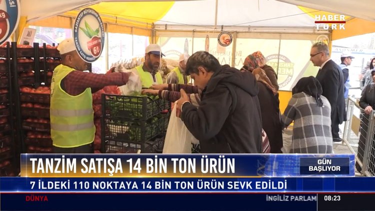 Tanzim satışa 14 bin ton ürün: 7 ildeki 110 noktaya 14 bin ton ürün sevk edildi