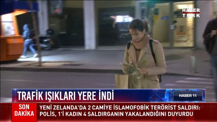 Trafik ışıkları yere indi